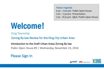 Please Sign In  In  King Township  King City Urban Area Zoning By-law Review  What is the Purpose