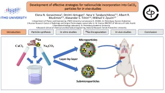 Development of effect  ctive strategies for radionucl clide incorporation into CaCO 3  3  particl