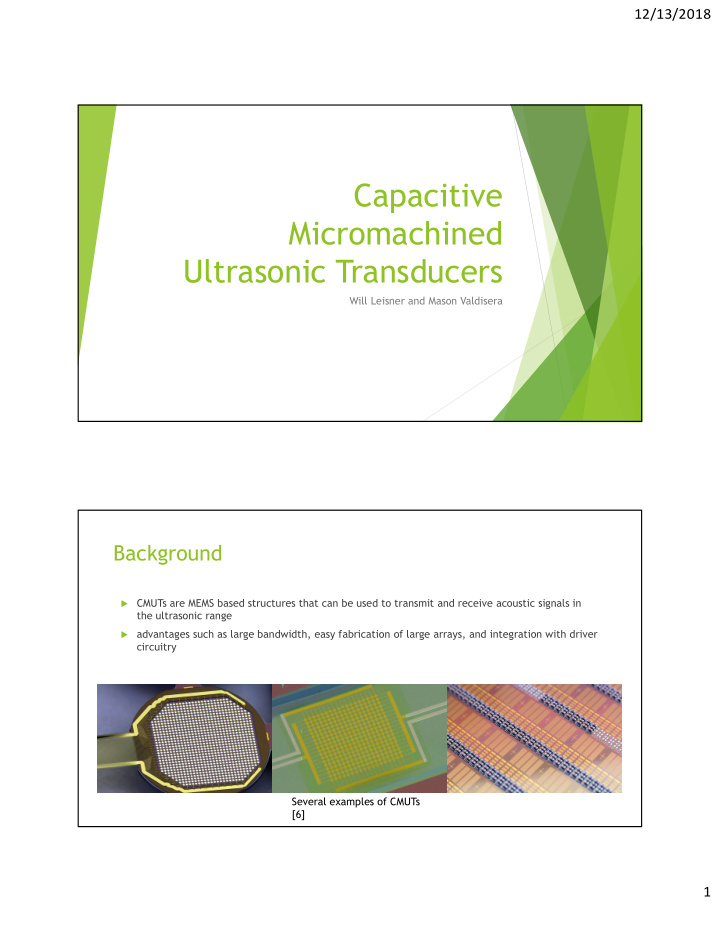capacitive micromachined ultrasonic transducers
