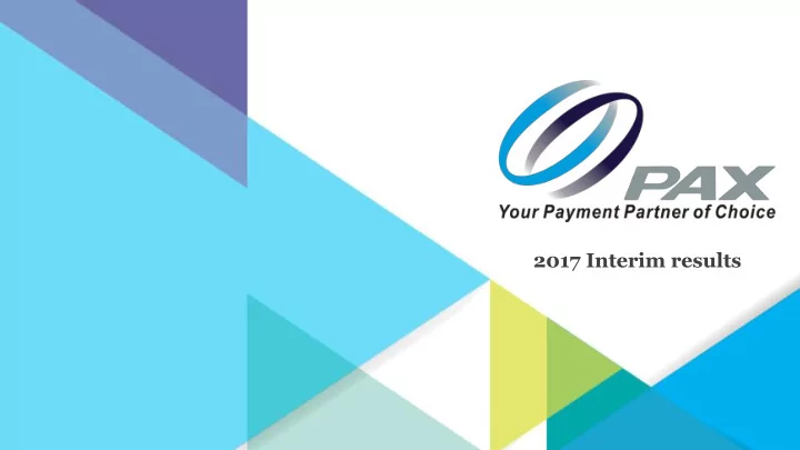 2017 interim results disclaimer