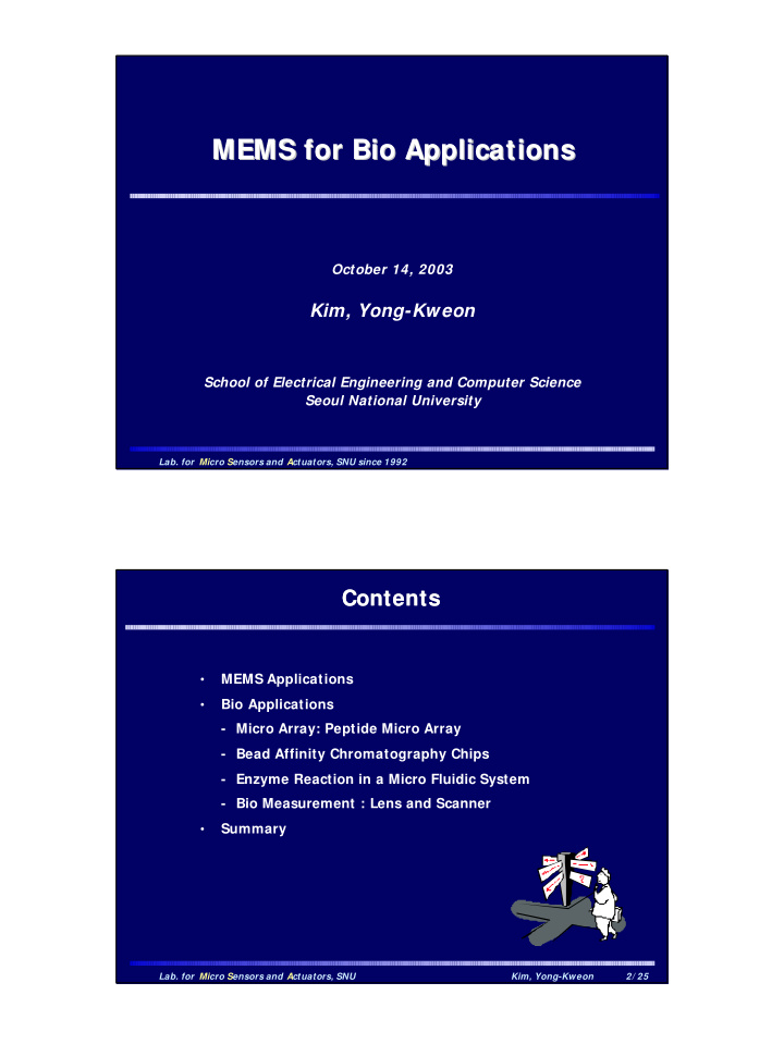 mems for bio applications mems for bio applications