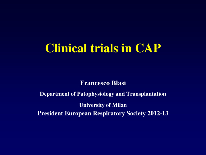 clinical trials in cap