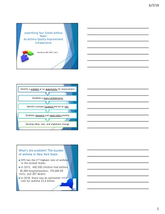 6/7/19  Assembling Your School Asthma  Team:  An Asthma Quality Improvement  Collaborative  Kim