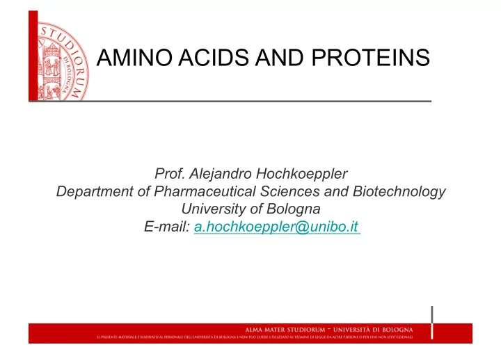 amino acids and proteins