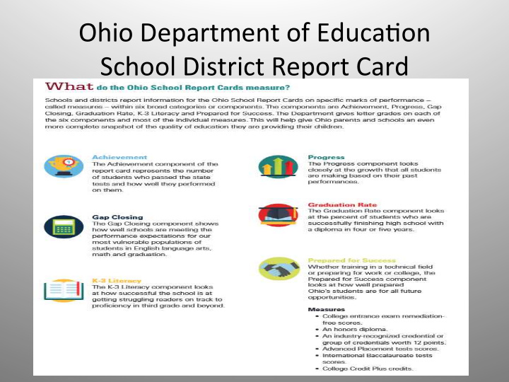 ohio department of educa3on school district report card