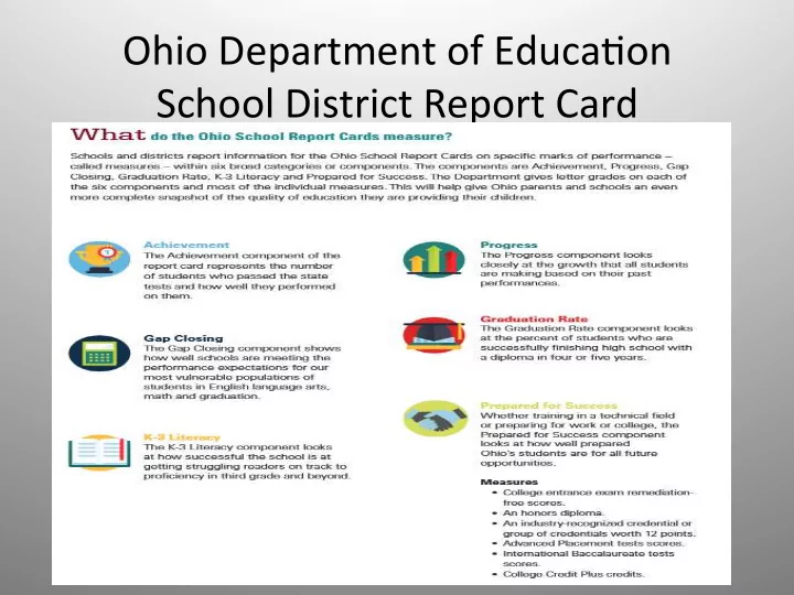 ohio department of educa3on school district report card