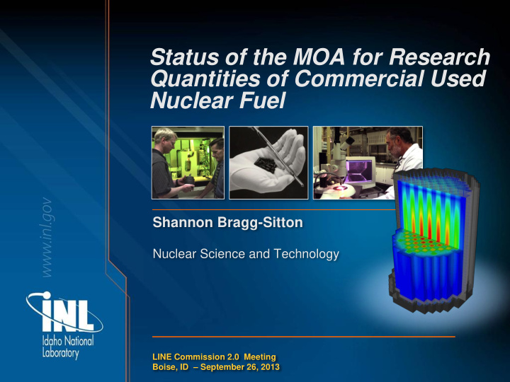 status of the moa for research quantities of commercial