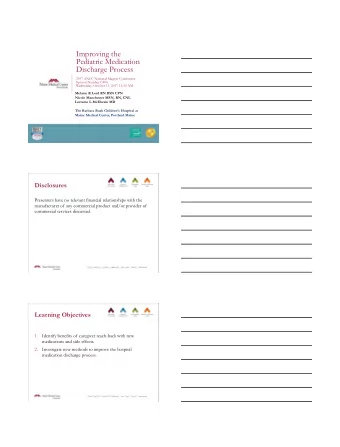 Discharge Process  2017 ANCC National Magnet Conference  Session Number C406  Wednesday, October