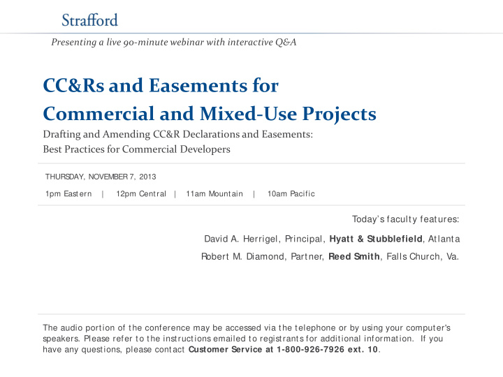 cc rs and easements for commercial and mixed use projects