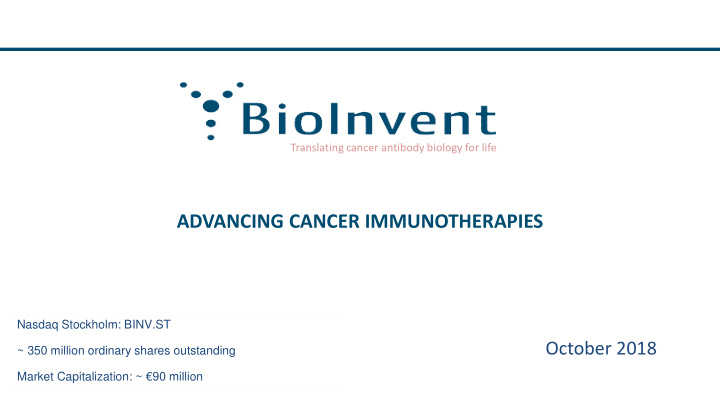 advancing cancer immunotherapies