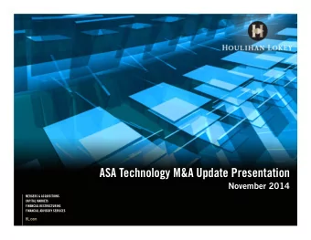 ASA Technology M&amp;A Update Presentation  November 2014  MERGERS &amp; ACQUISITIONS  CAPITAL