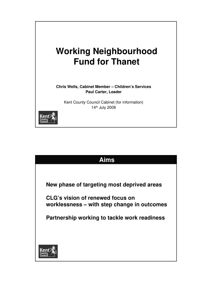 working neighbourhood fund for thanet