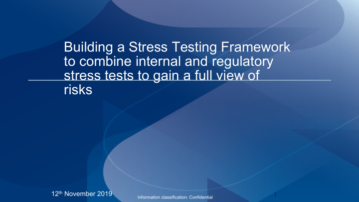 building a stress testing framework to combine internal