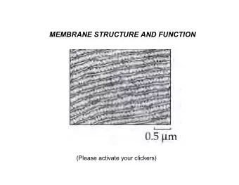 MEMBRANE STRUCTURE AND FUNCTION  (Please activate your clickers)  Membrane structure  Lipid