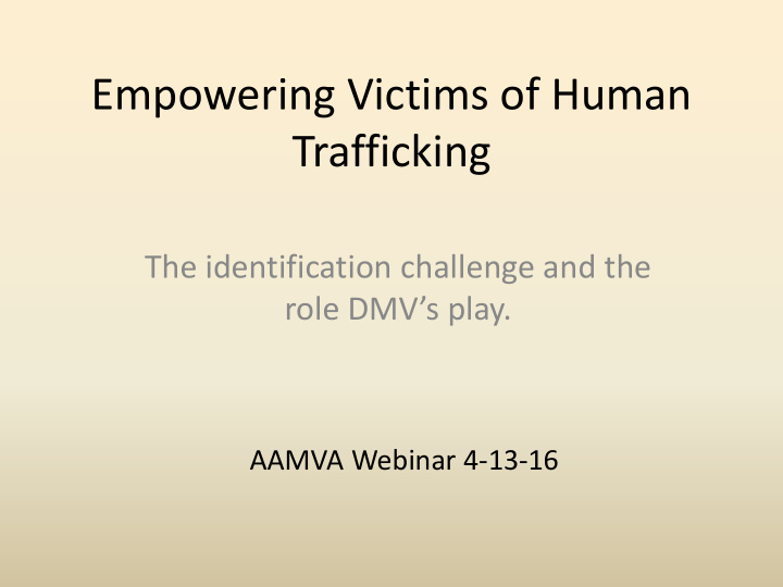 empowering victims of human trafficking