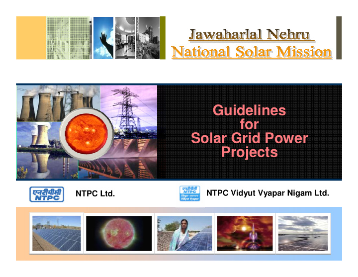 guidelines for solar grid power projects