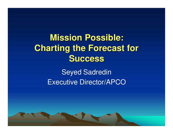 mission possible mission possible charting the forecast