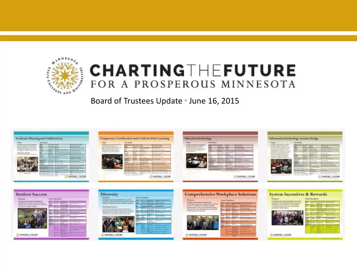 board of trustees update june 16 2015 project timeline
