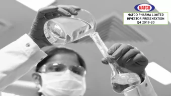 INVESTOR PRESENTATION  Q4 2019-20  DISCLAIMER/IMPORTANT DISCLOSURE  THIS PRESENTATION