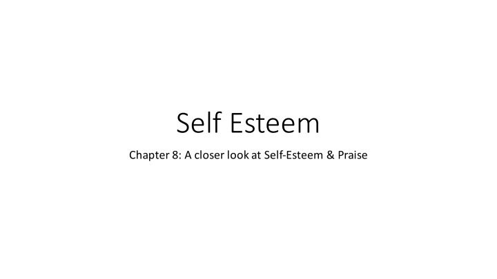 self esteem