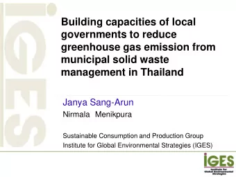 governments to reduce  greenhouse gas emission from  municipal solid waste  management in Thailand