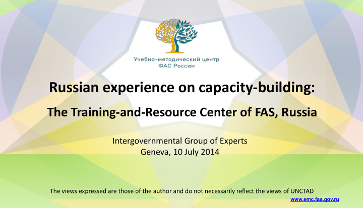 russian experience on capacity building