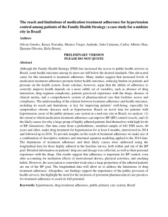 The reach and limitations of medication treatment adherence for hypertension  control among