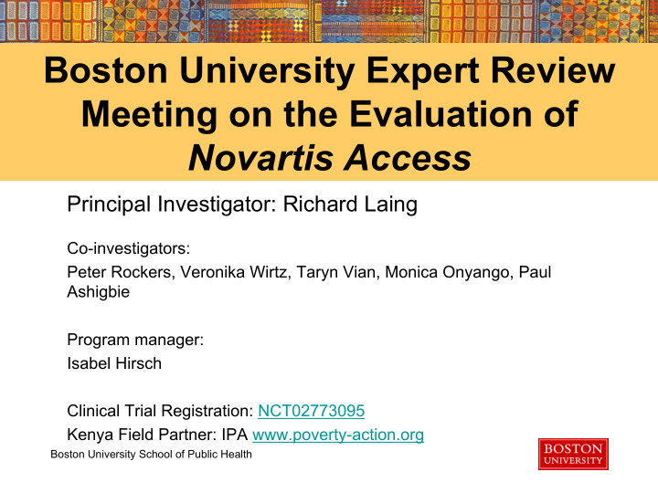 boston university expert review meeting on the evaluation