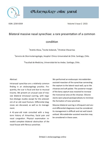 conditjon 1 Andrs Alvoa, 2 Cecilia Sedanob, 1 Christjan Olavarraa 1 Servicio de