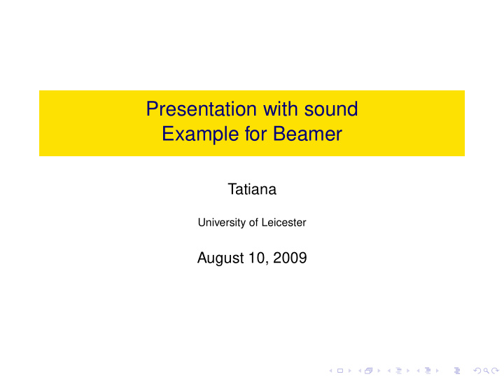 presentation with sound example for beamer