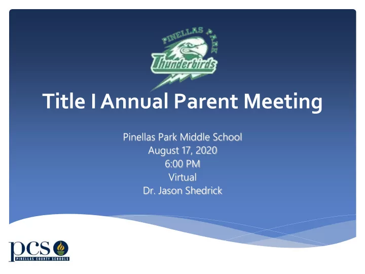 title i annual parent meeting