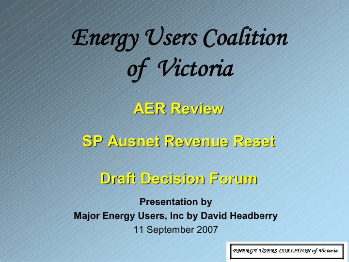 energy users coalition of victoria