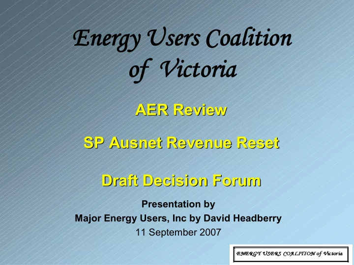 energy users coalition of victoria