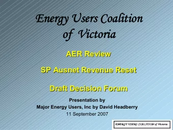 Energy Users Coalition  of  Victoria  AER Review  AER Review  SP Ausnet Revenue Reset  SP Ausnet