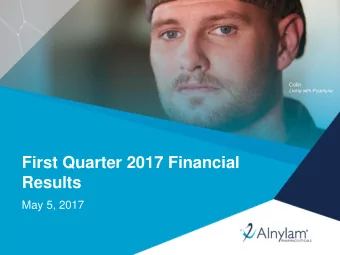 First Quarter 2017 Financial  Results  May 5, 2017  1  Agenda  Welcome  Christine Regan