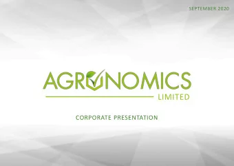 LIMITED  CORPORATE PRESENTATION  DISCLAIMER This presentation (Presentation) is being