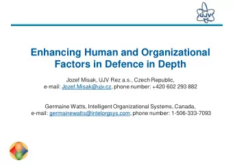 Contents of the presentation  Practical method of objective trees for assessment of