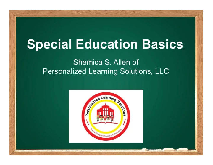 special education basics