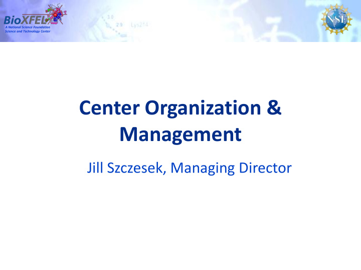 center organization management