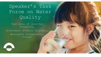 Quality  Testimony of Jennifer  Giegerich,  Government Affairs Director,  Wisconsin Conservation