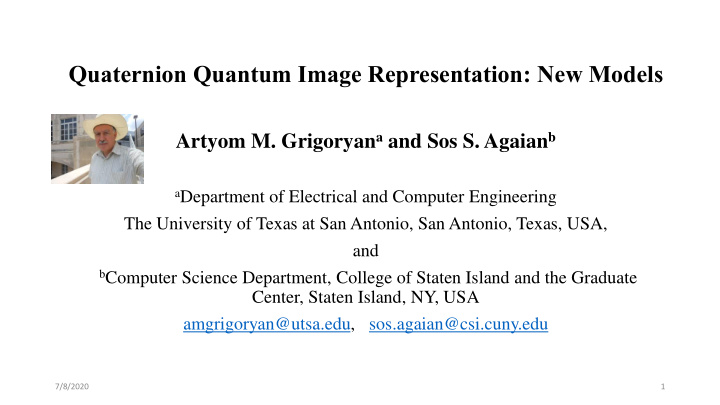 quaternion quantum image representation new models