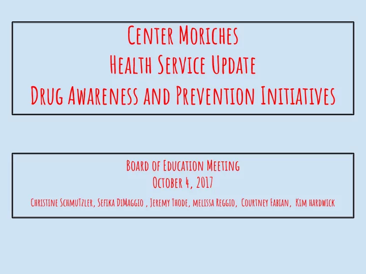 drug awareness and prevention initiatives