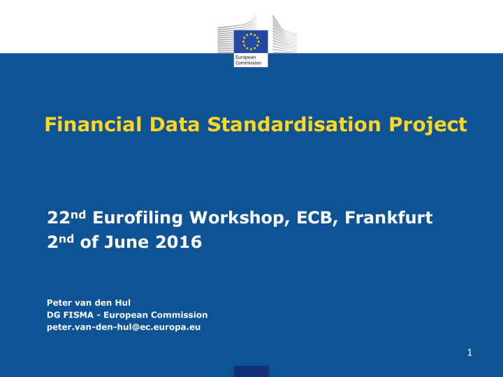 financial data standardisation project