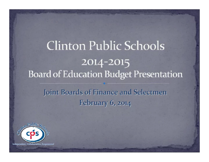 joint boards of finance and selectmen joint boards of
