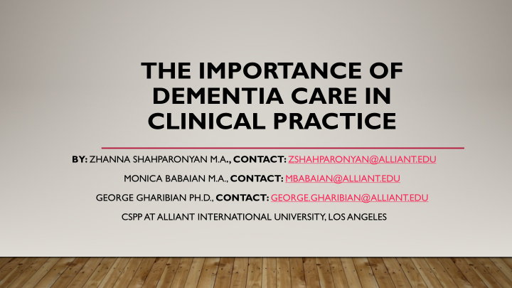 the importance of dementia care in clinical practice