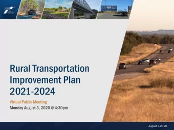 Rural Transportation  Improvement Plan  2021-2024  Virtual Public Meeting  Monday August 3, 2020 @
