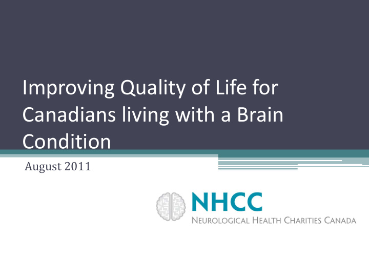 improving quality of life for canadians living with a