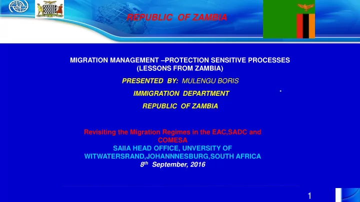 republic of zambia