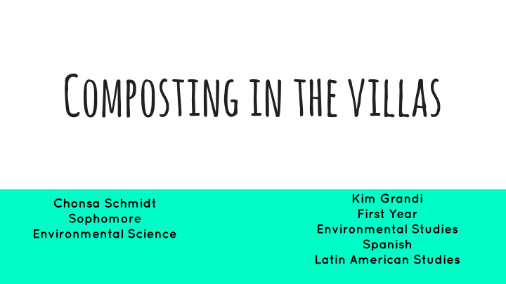 composting in the villas