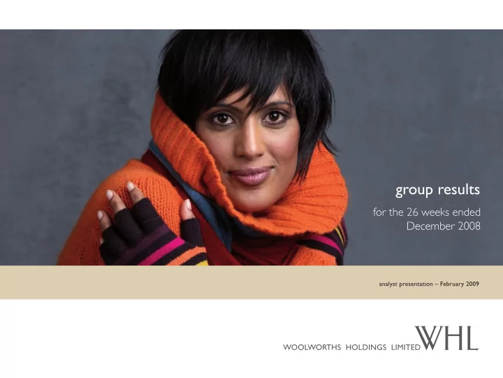 woolworths holdings limited